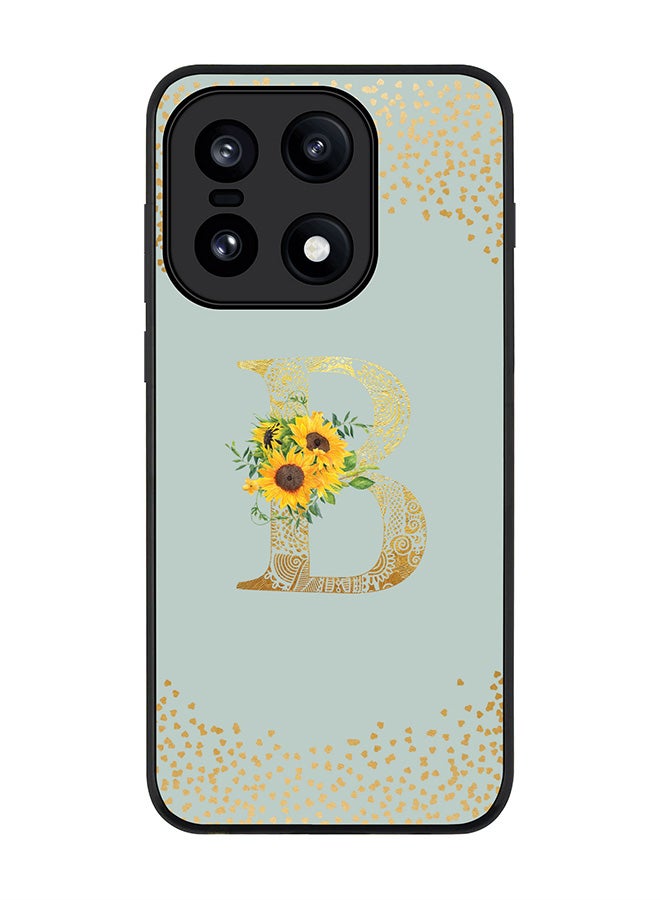 For OnePlus 15 Case,Slim fit Camera Protection, Shockproof Thin Phone cover  - Custom Floral Monogram - B  (Light Grey )